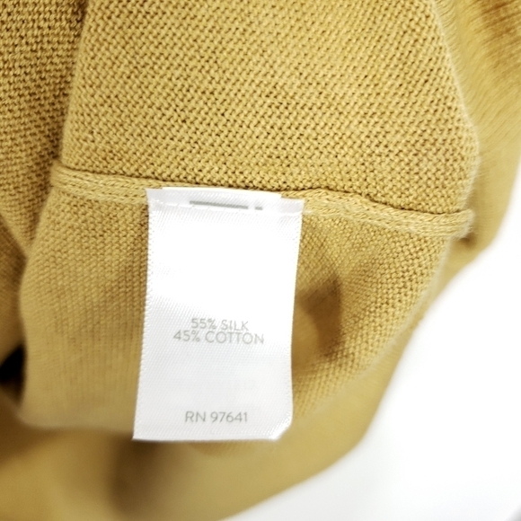 J JILL silk/ cotton blend mustard yellow/ gold sweater size Medium - Picture 4 of 6